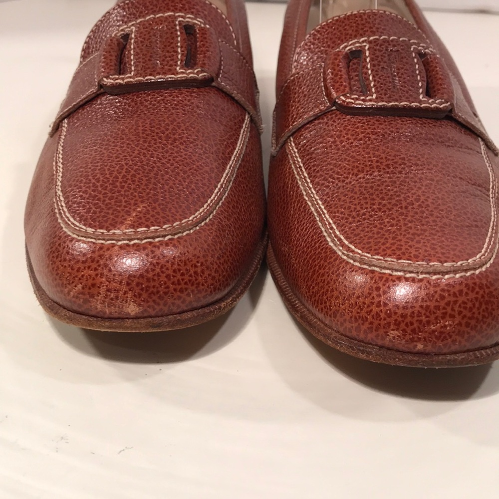 Salvatore Ferragamo Cognac Loafers Size 7.5 - Picture 4 of 8